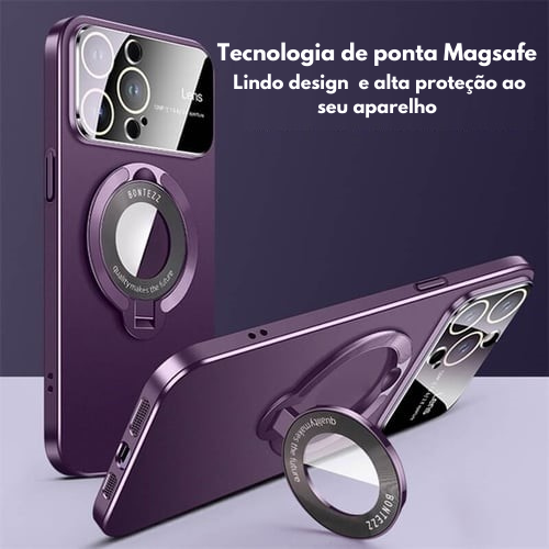 Capa de telefone com suporte magnético para iPhone