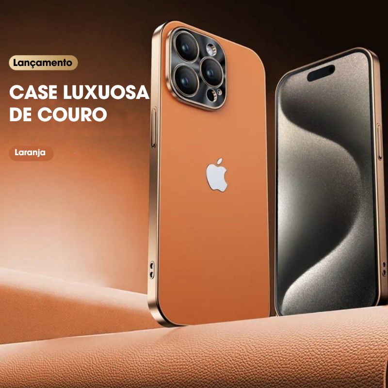 🔥Oferta por tempo limitado🔥 Lente de metal galvanizado proteção de couro ultrafino para iPhone