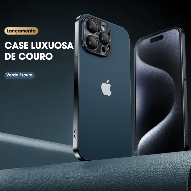 🔥Oferta por tempo limitado🔥 Lente de metal galvanizado proteção de couro ultrafino para iPhone