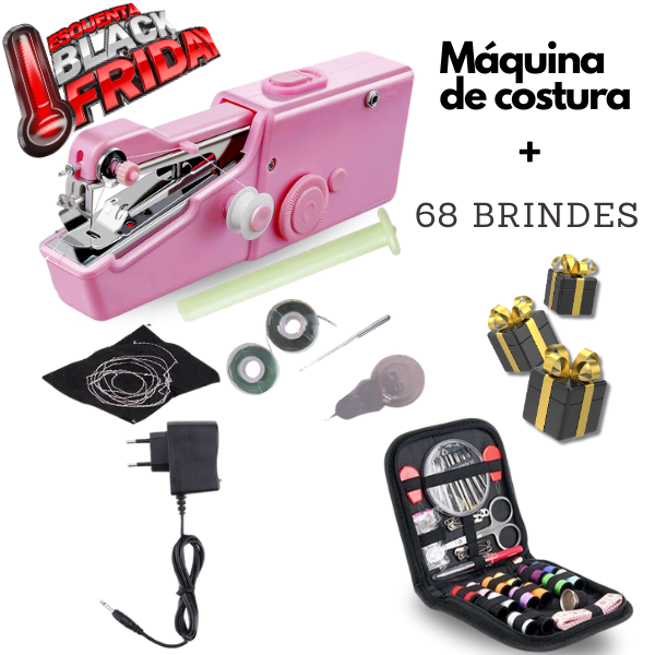 Máquina de Costura Portátil MB103 - Compre a Máquina e ganhe o Kit costura completo